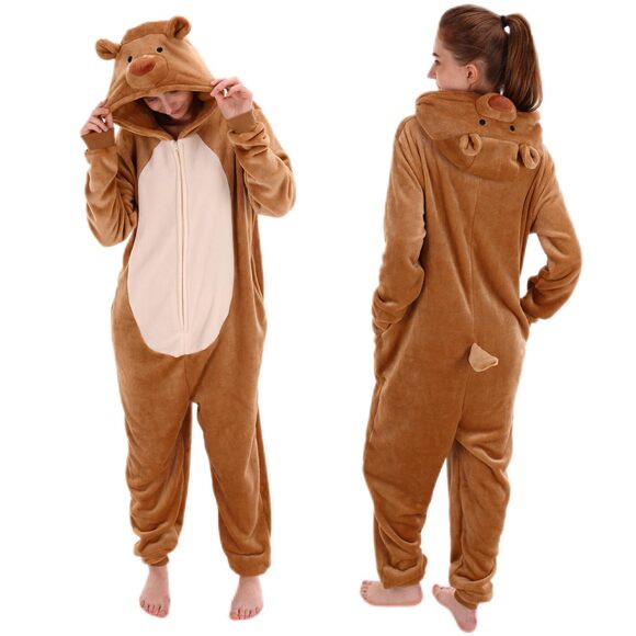 Other - 5893 Snug Fit Unisex Adult Onesie Pajamas, Flannel Teddy Bear Cosplay